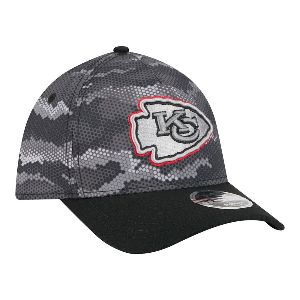 Kansas City Chiefs New Era Camo A-Frame 39THIRTY Flex Hat - Black Hats
