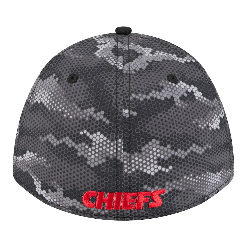Kansas City Chiefs New Era Camo A-Frame 39THIRTY Flex Hat - Black Hats