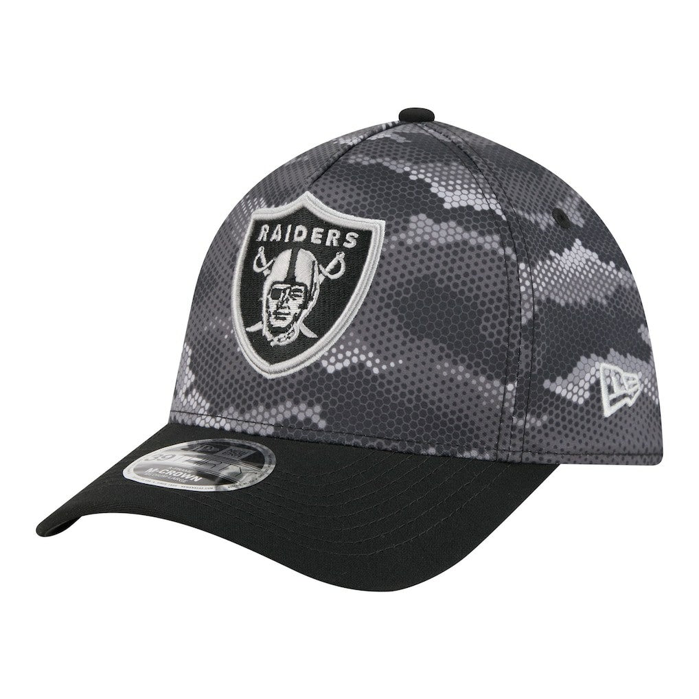Las Vegas Raiders New Era Camo A-Frame 39THIRTY Flex Hat - Black Hats