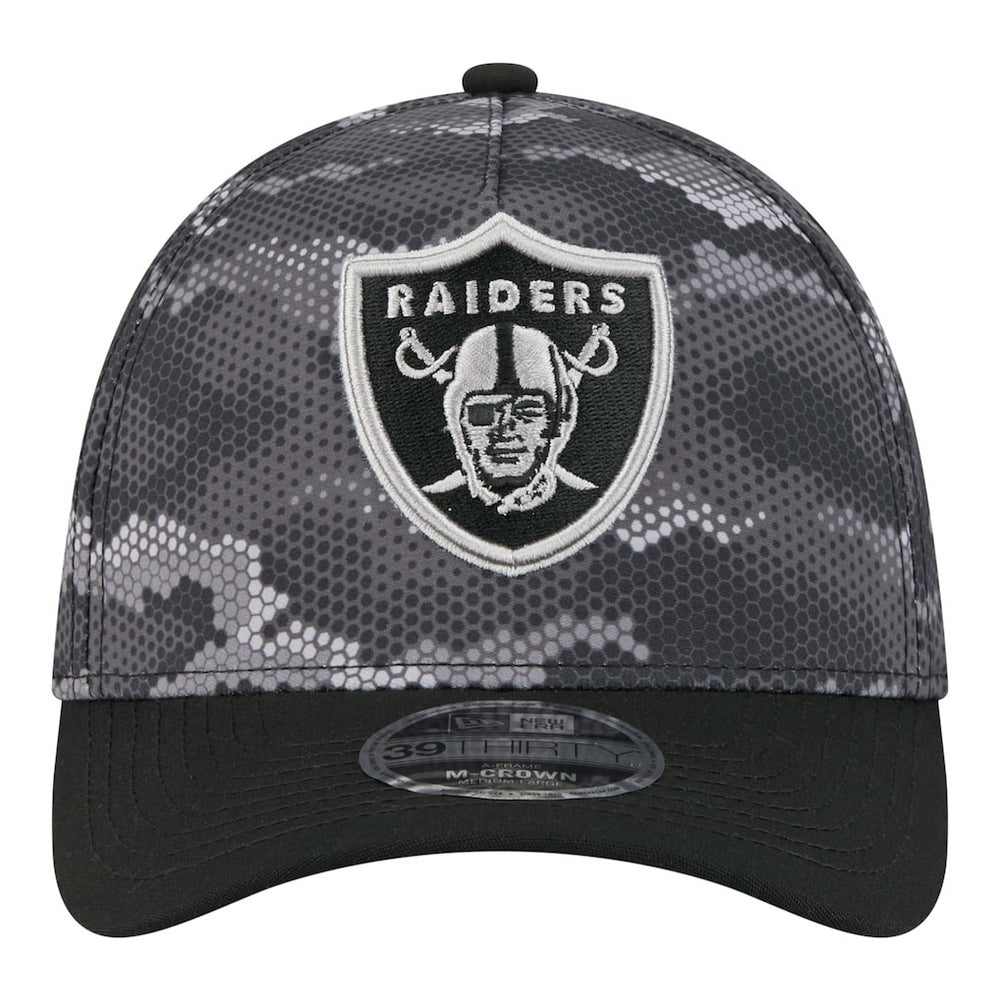 Las Vegas Raiders New Era Camo A-Frame 39THIRTY Flex Hat - Black Hats