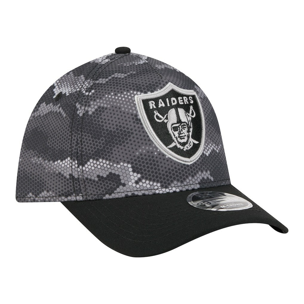 Las Vegas Raiders New Era Camo A-Frame 39THIRTY Flex Hat - Black Hats