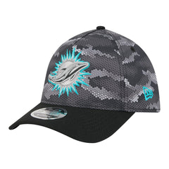 Miami Dolphins New Era Camo A-Frame 39THIRTY Flex Hat - Black Hats