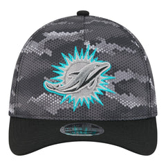 Miami Dolphins New Era Camo A-Frame 39THIRTY Flex Hat - Black Hats