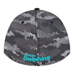 Miami Dolphins New Era Camo A-Frame 39THIRTY Flex Hat - Black Hats