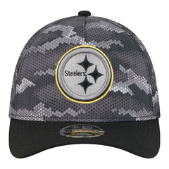 Pittsburgh Steelers New Era Camo A-Frame 39THIRTY Flex Hat - Black Hats
