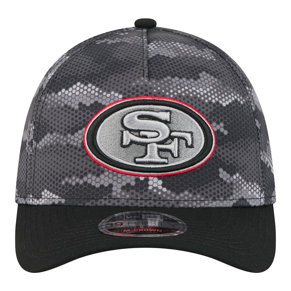 San Francisco 49ers New Era Camo A-Frame 39THIRTY Flex Hat - Black Hats
