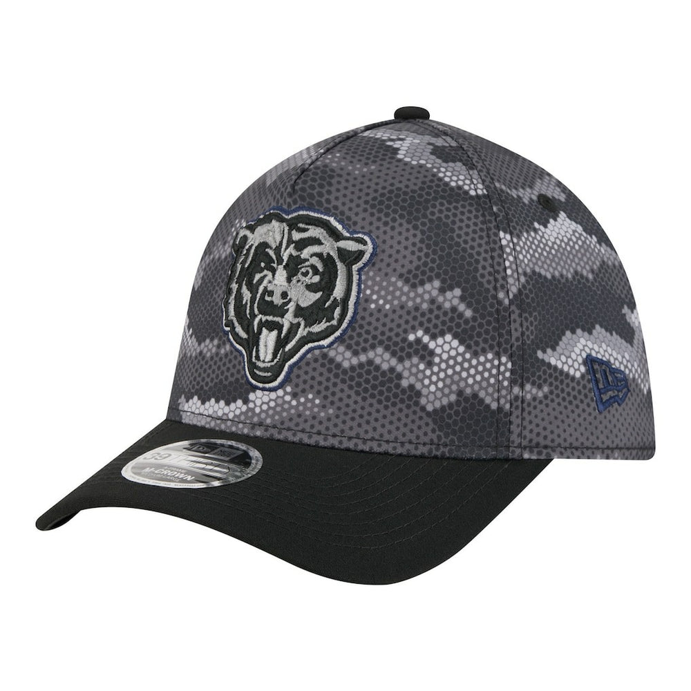 Chicago Bears New Era Camo A-Frame 39THIRTY Flex Hat - Black Hats