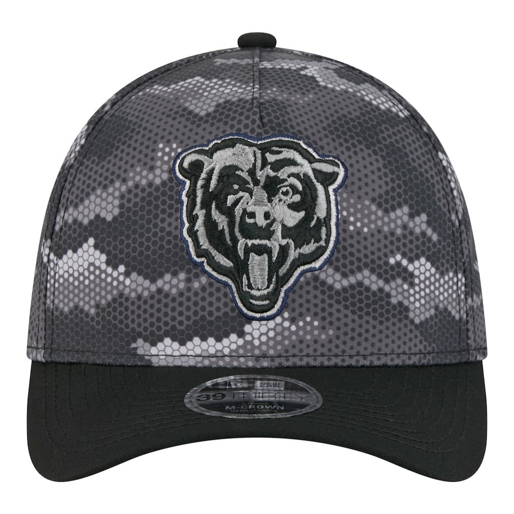 Chicago Bears New Era Camo A-Frame 39THIRTY Flex Hat - Black Hats