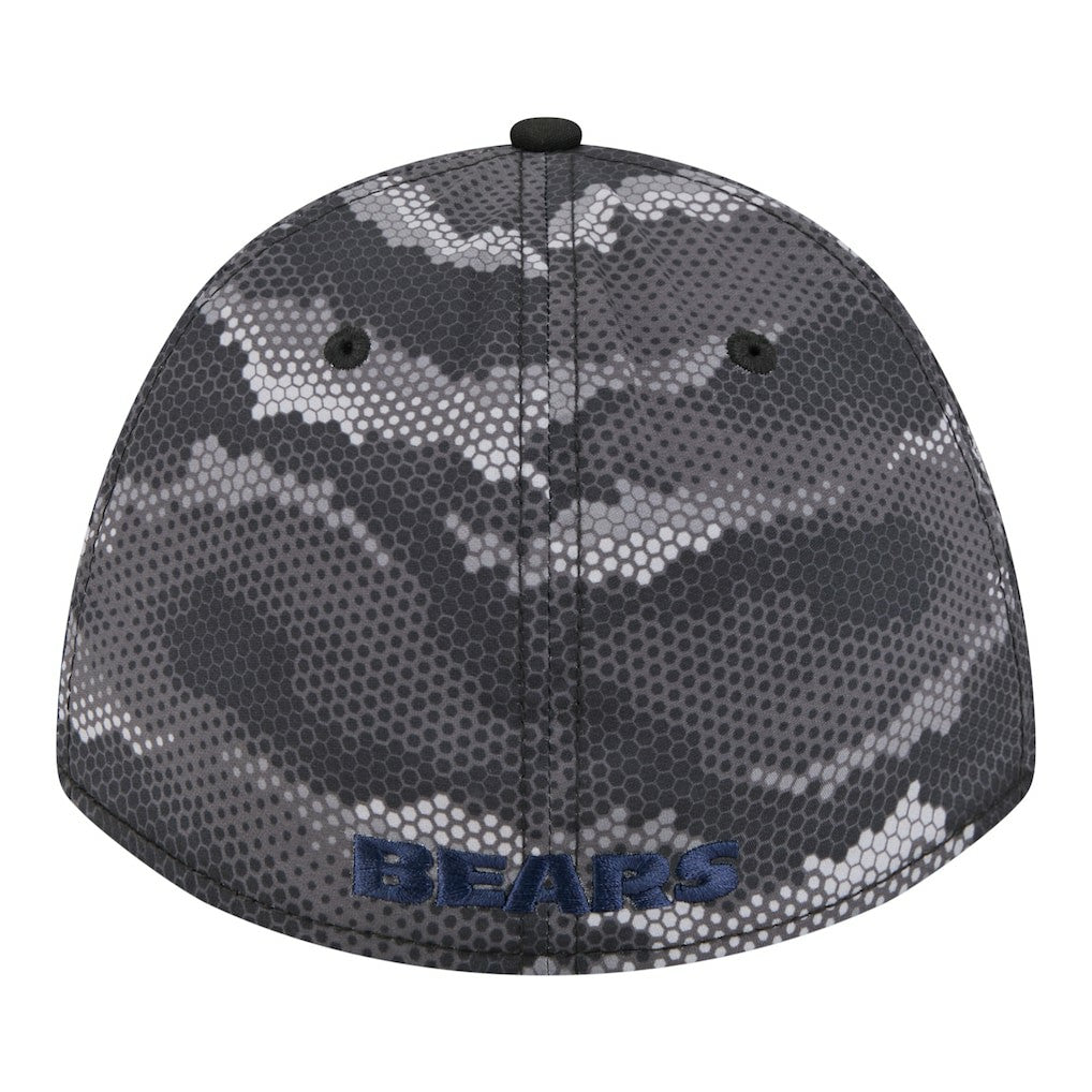 Chicago Bears New Era Camo A-Frame 39THIRTY Flex Hat - Black Hats