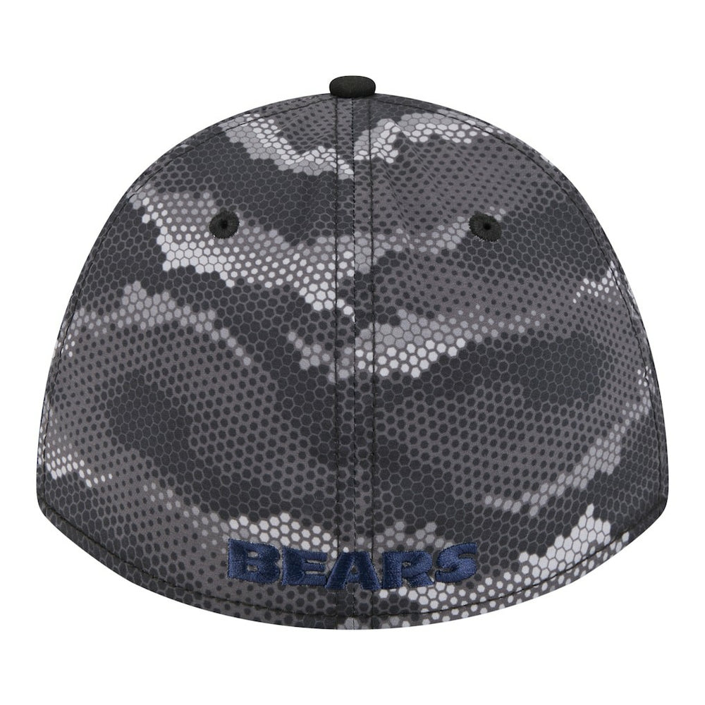 Chicago Bears New Era Camo A-Frame 39THIRTY Flex Hat - Black Hats