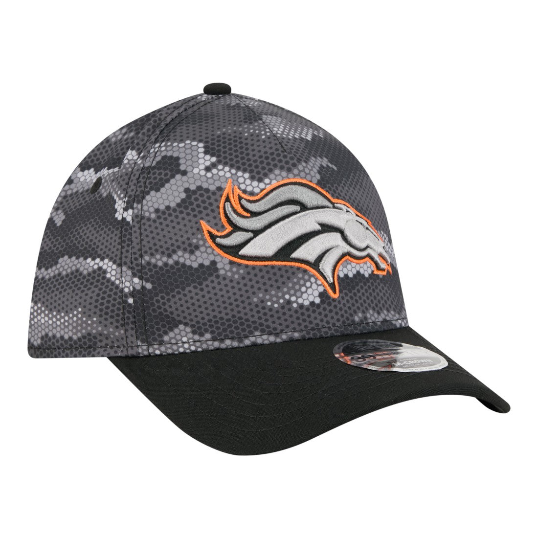 Denver Broncos New Era Camo A-Frame 39THIRTY Flex Hat - Black Hats