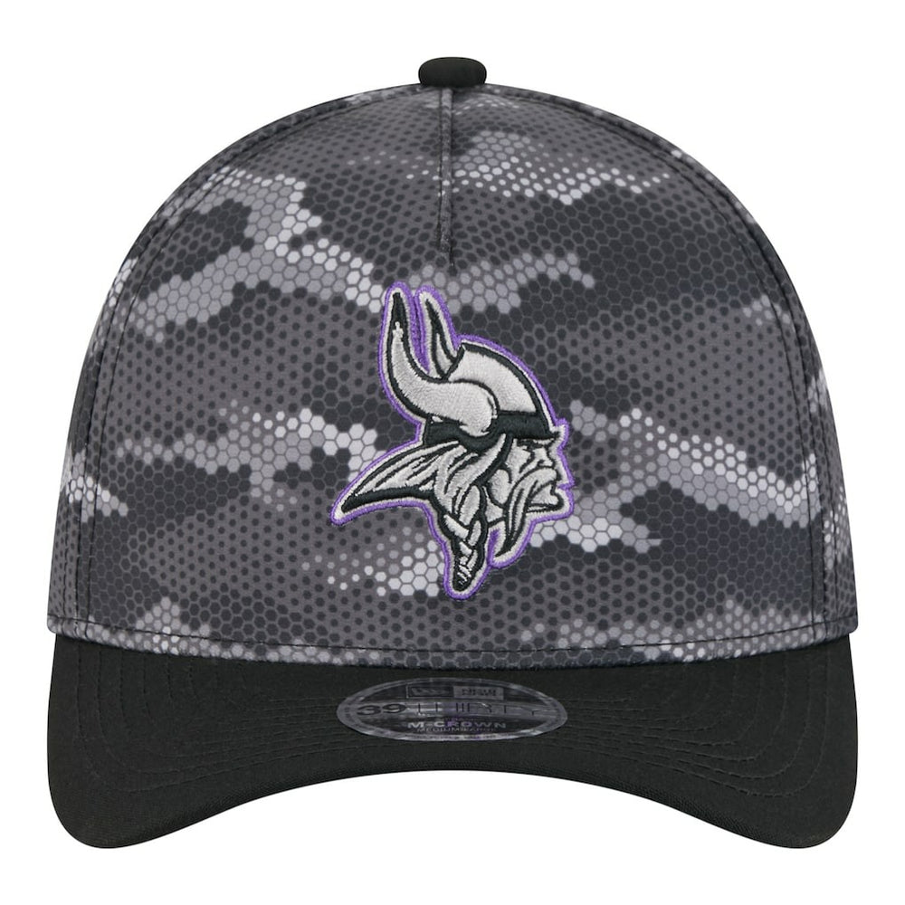 Minnesota Vikings New Era Camo A-Frame 39THIRTY Flex Hat - Black Hats