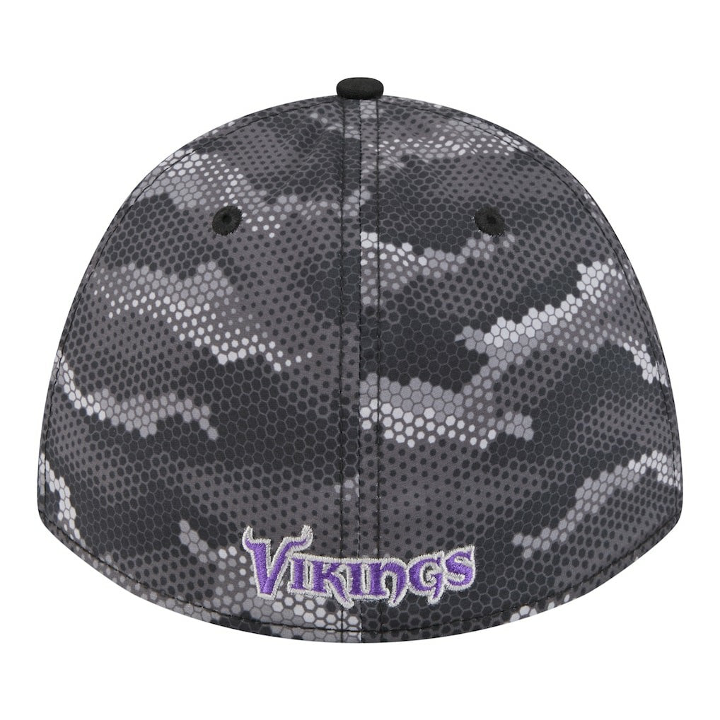 Minnesota Vikings New Era Camo A-Frame 39THIRTY Flex Hat - Black Hats