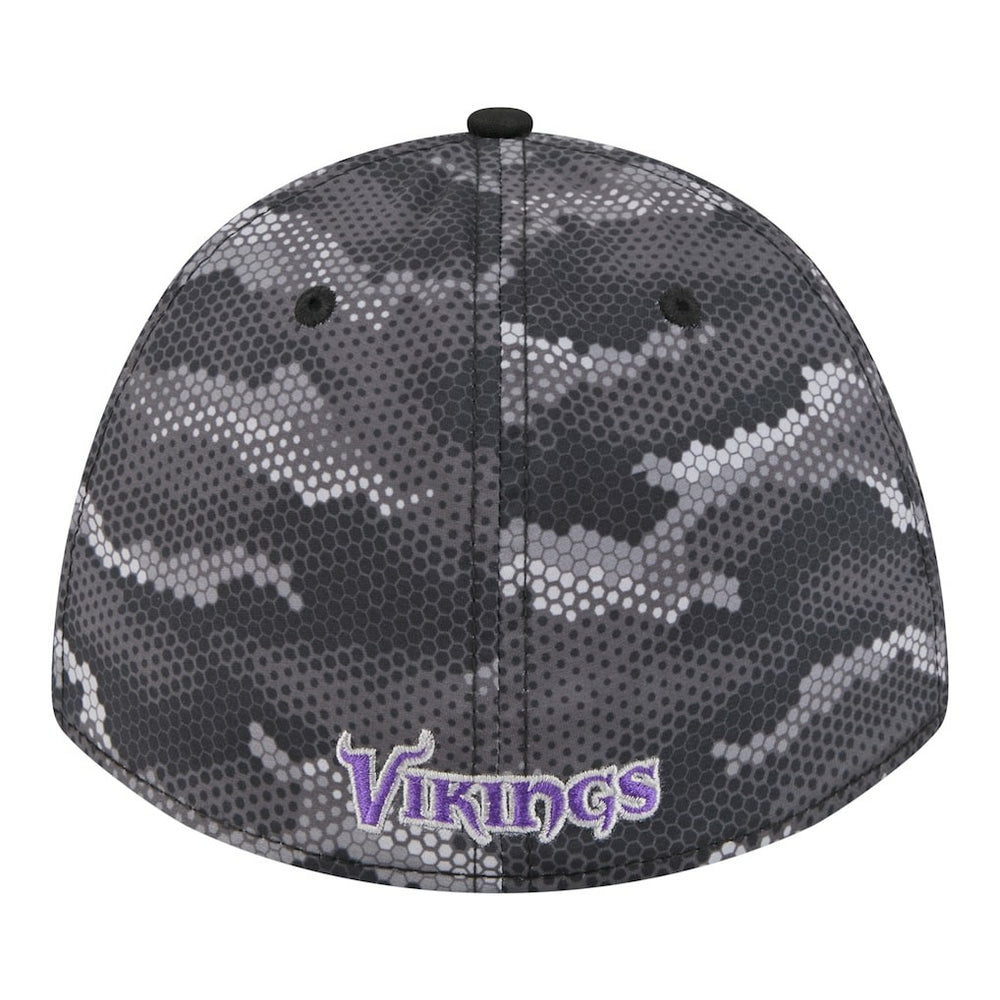 Minnesota Vikings New Era Camo A-Frame 39THIRTY Flex Hat - Black Hats