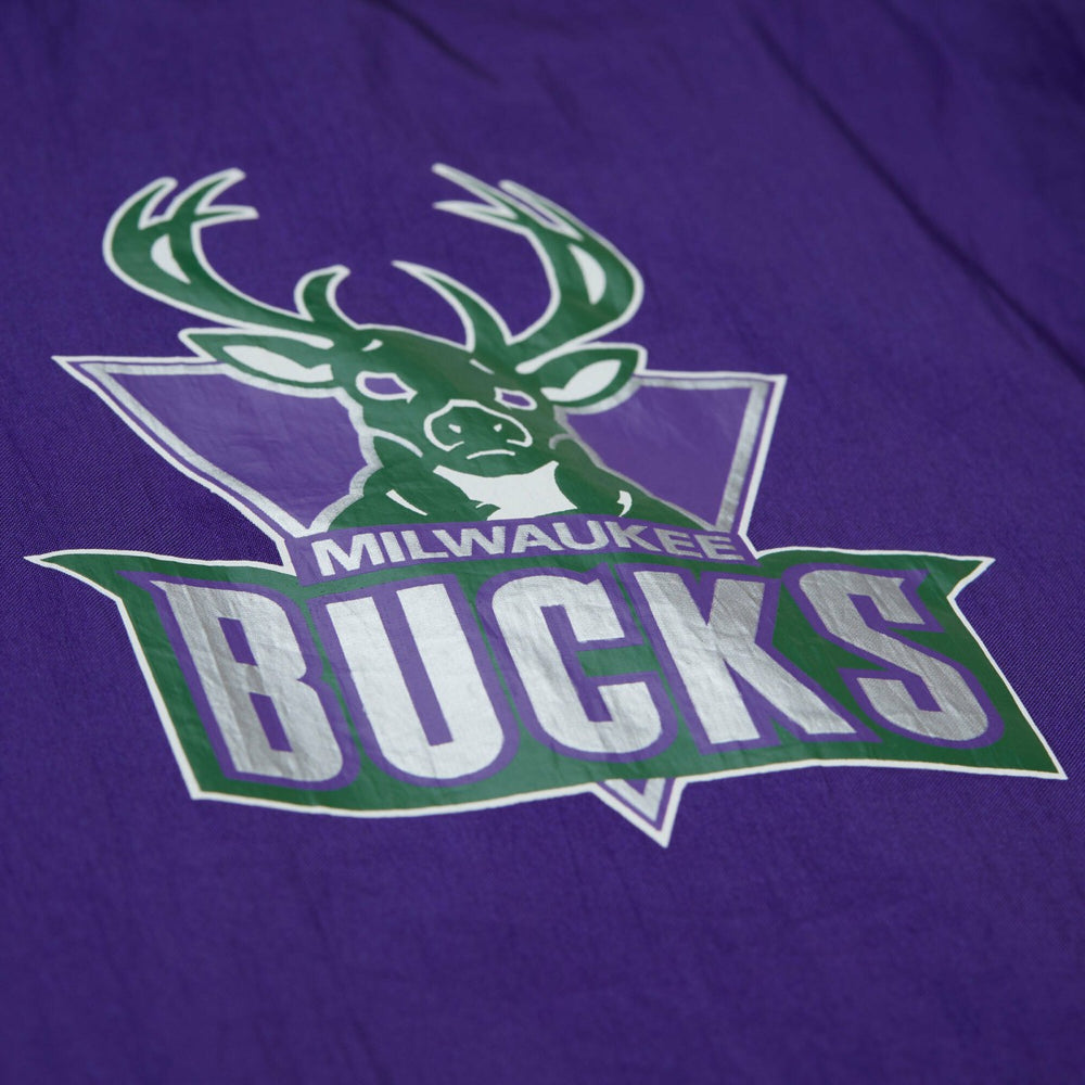Milwaukee Bucks Playmaker Full-Zip Hooded Windbreaker Jacket Purple - Mitchell & Ness