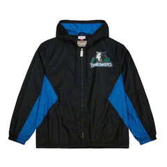 Minnesota Timberwolves Playmaker Full-Zip Hooded Windbreaker Jacket Black - Mitchell & Ness