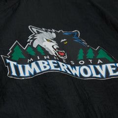 Minnesota Timberwolves Playmaker Full-Zip Hooded Windbreaker Jacket Black - Mitchell & Ness