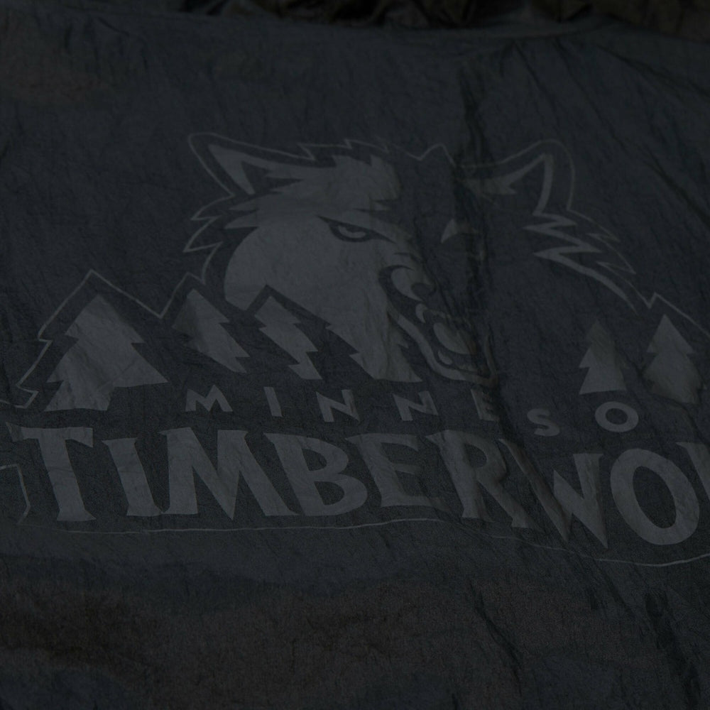 Minnesota Timberwolves Playmaker Full-Zip Hooded Windbreaker Jacket Black - Mitchell & Ness