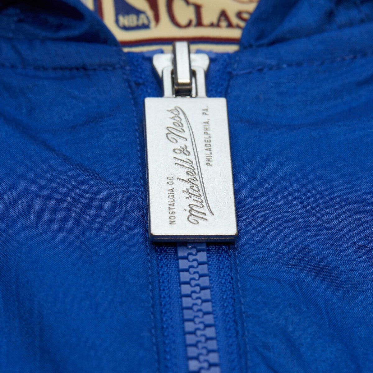 New York Knicks Playmaker Full-Zip Hooded Windbreaker Jacket Blue - Mitchell & Ness
