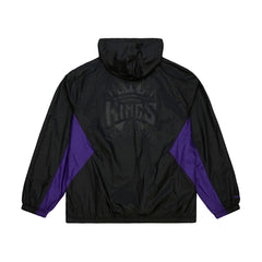 Sacramento Kings Playmaker Full-Zip Hooded Windbreaker Jacket Black - Mitchell & Ness