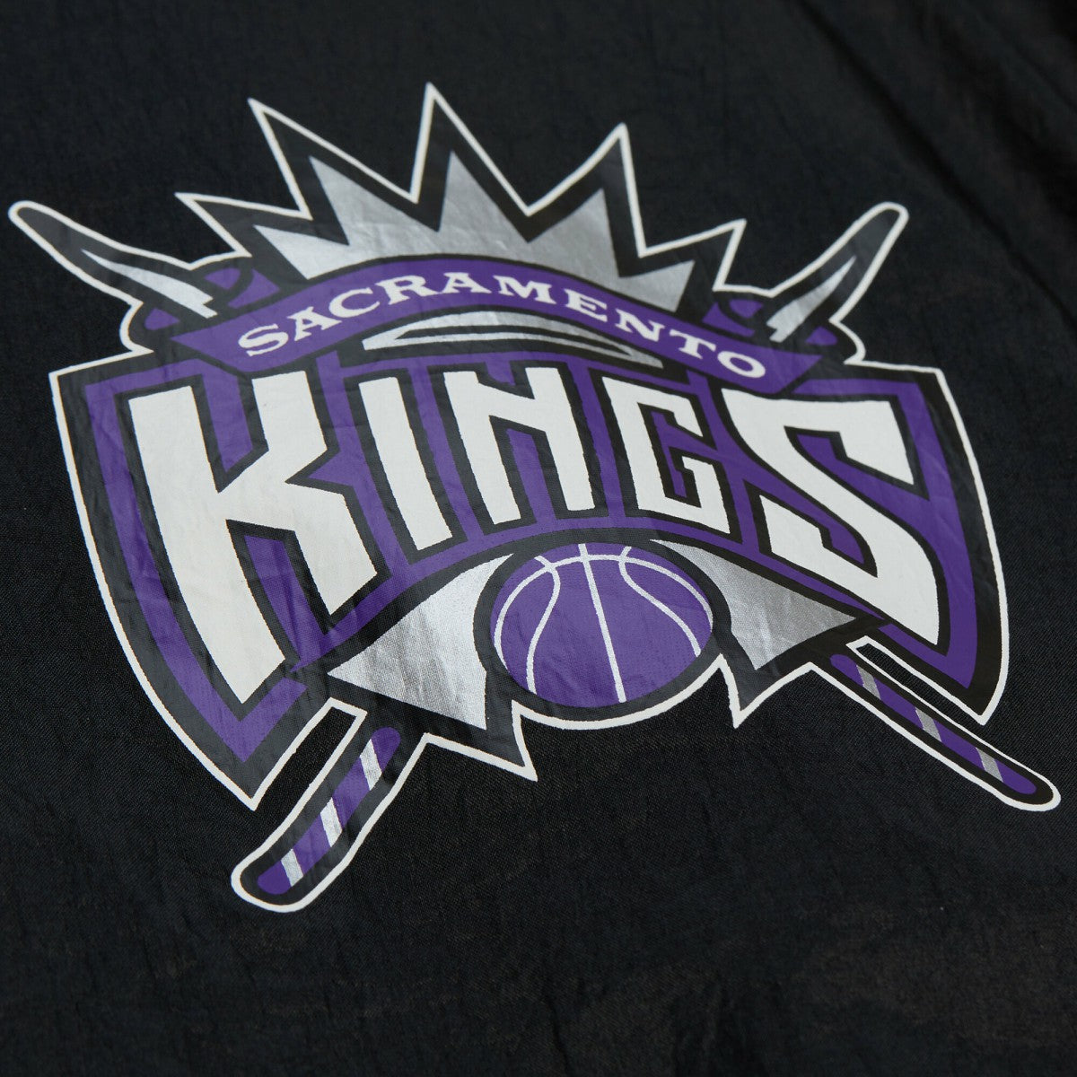 Sacramento Kings Playmaker Full-Zip Hooded Windbreaker Jacket Black - Mitchell & Ness