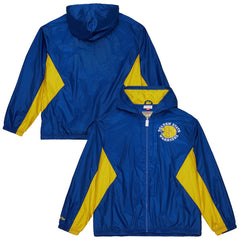 Golden State Warriors Playmaker Full-Zip Hooded Windbreaker Jacket Royal - Mitchell & Ness