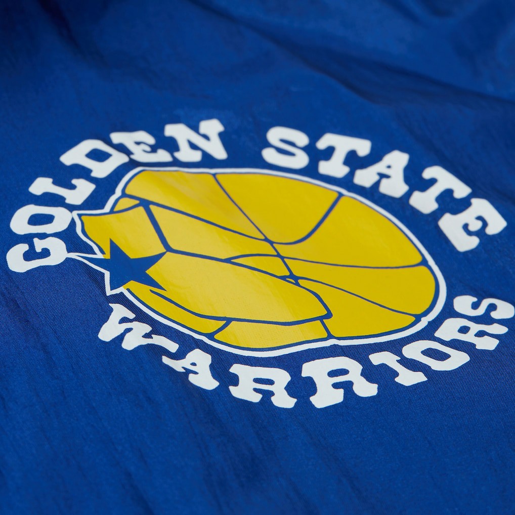 Golden State Warriors Playmaker Full-Zip Hooded Windbreaker Jacket Royal - Mitchell & Ness