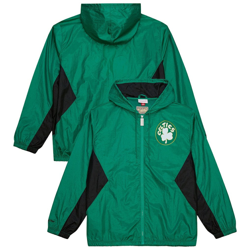 Boston Celtics Playmaker Full-Zip Hooded Windbreaker Jacket Kelly Green - Mitchell & Ness outlet
