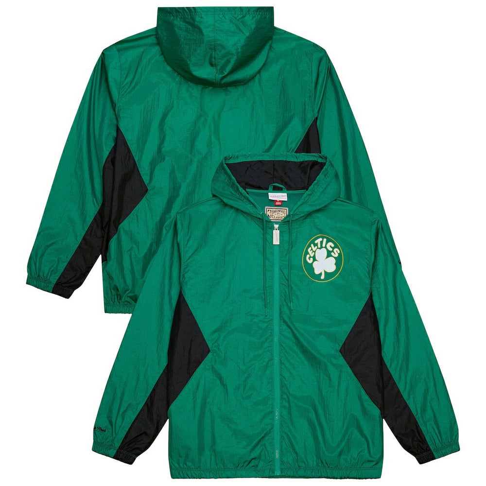 Boston Celtics Playmaker Full-Zip Hooded Windbreaker Jacket Kelly Green - Mitchell & Ness outlet