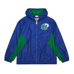 Dallas Mavericks Playmaker Full-Zip Hooded Windbreaker Jacket Blue - Mitchell & Ness