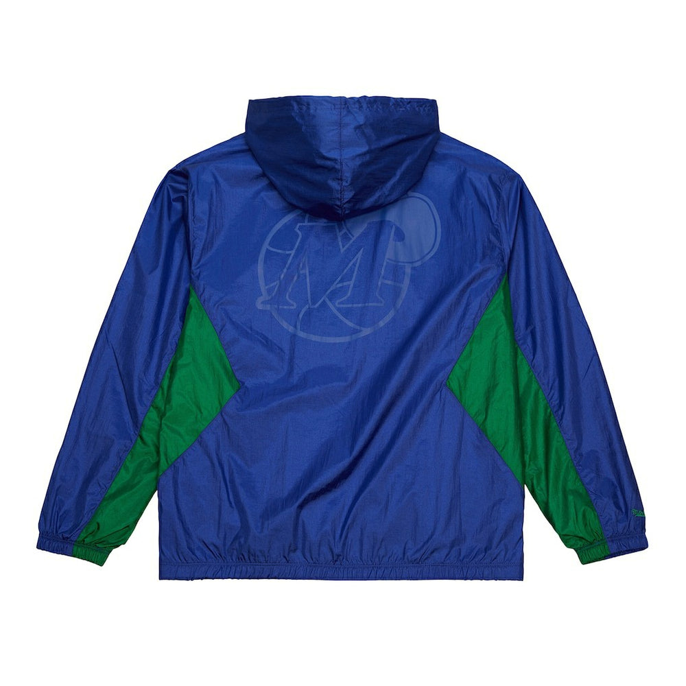 Dallas Mavericks Playmaker Full-Zip Hooded Windbreaker Jacket Blue - Mitchell & Ness