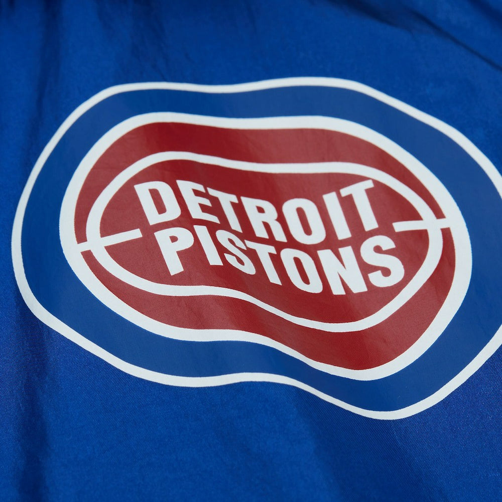 Detroit Pistons Playmaker Full-Zip Hooded Windbreaker Jacket Blue - Mitchell & Ness