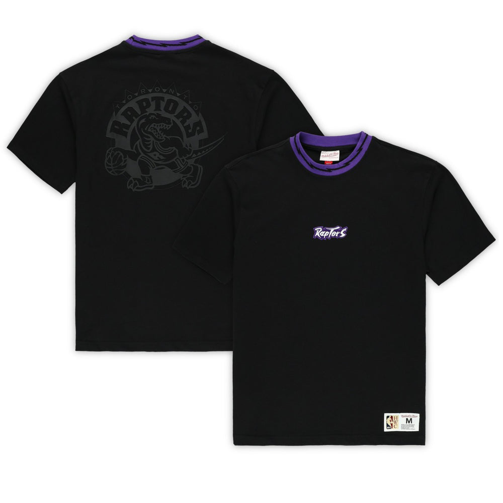 Toronto Raptors Unisex Playmaker Vintage Logo T-Shirt Black - Mitchell & Ness