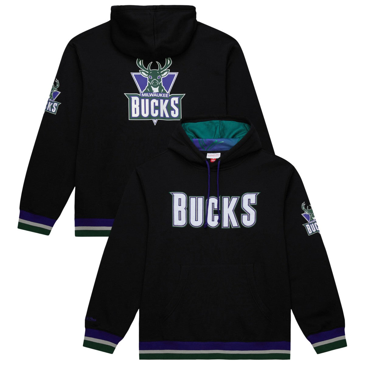 Milwaukee Bucks Unisex Vintage Heavyweight Hoodie Black - Mitchell & Ness