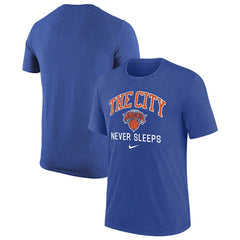 New York Knicks Tri-Blend T-Shirt Heather Royal - Nike