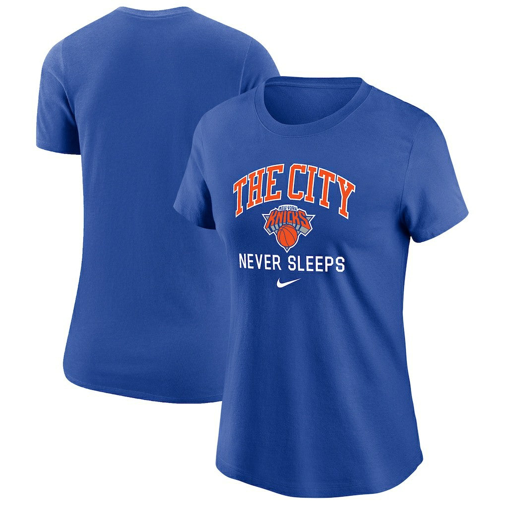 New York Knicks Women's The City Never Sleeps T-Shirt Blue - Nike