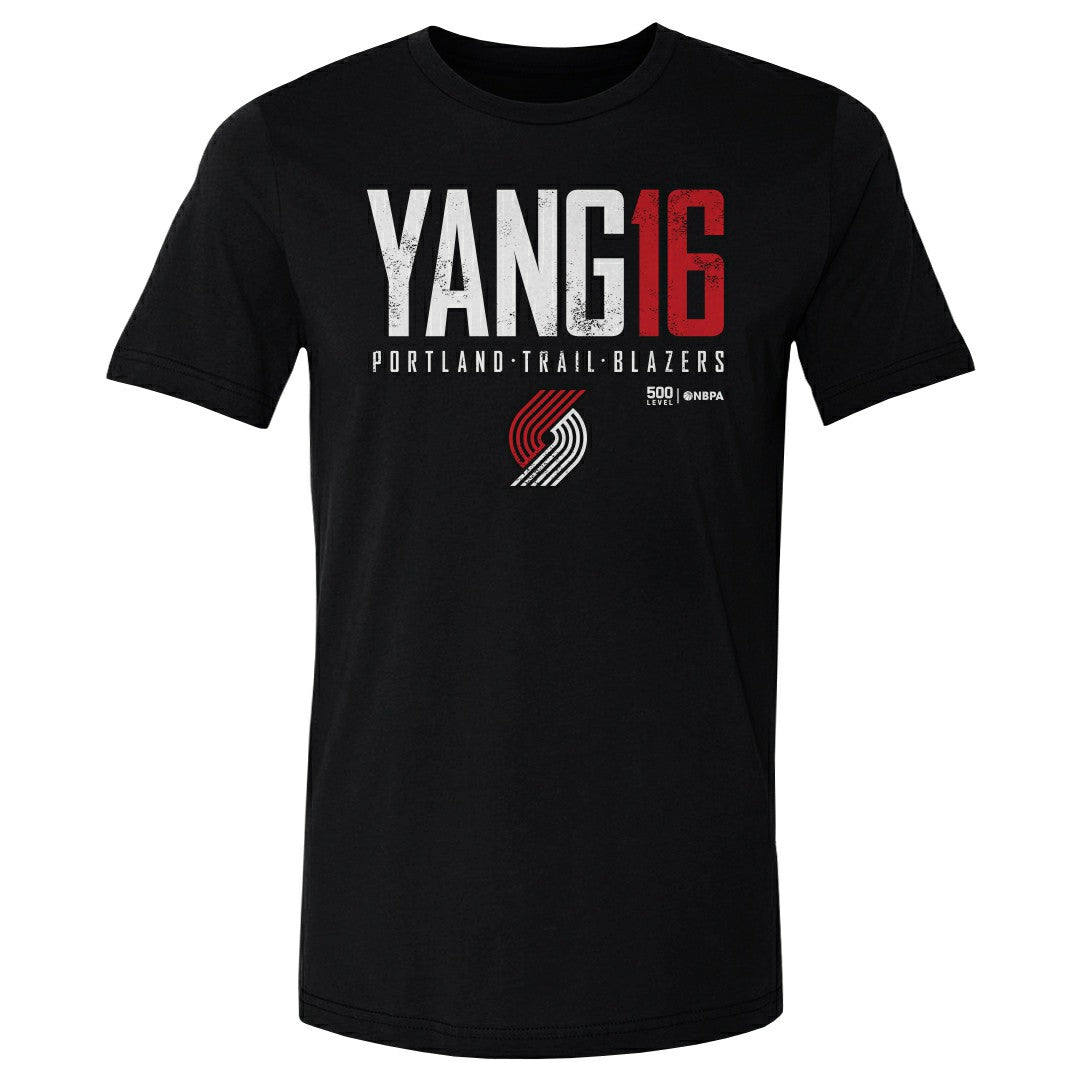 Yang Hansen Portland Trail Blazers 500 Level Elite T-Shirt Black
