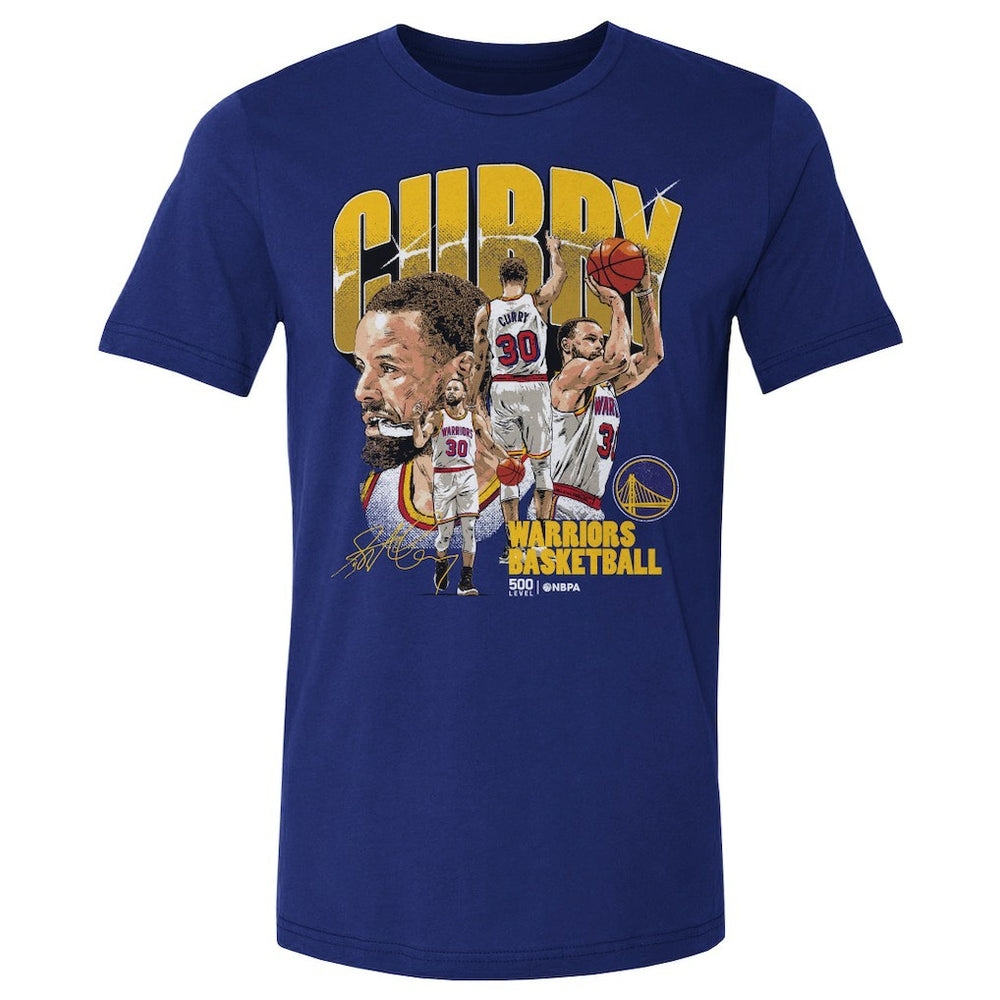 Stephen Curry Golden State Warriors 500 Level Collage T-Shirt Royal