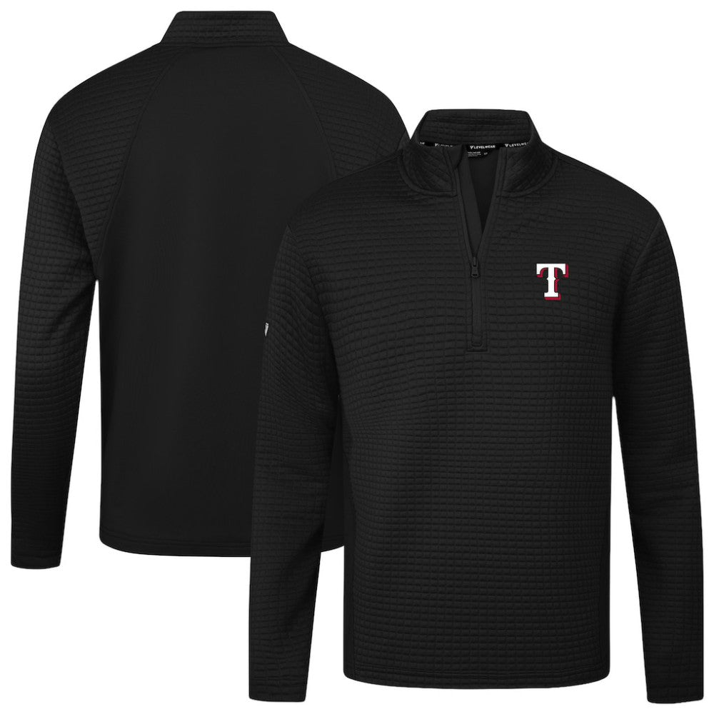 Texas Rangers Levelwear Women's Tailgate Insignia 2.0 Quarter-Zip Top - Black Tops