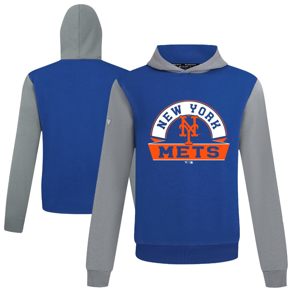 New York Mets Levelwear Throwback Ultimate Banner Arch Hoodie - Royal Hoodies