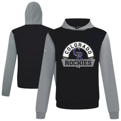 Colorado Rockies Levelwear Throwback Ultimate Banner Arch Hoodie - Black Hoodies