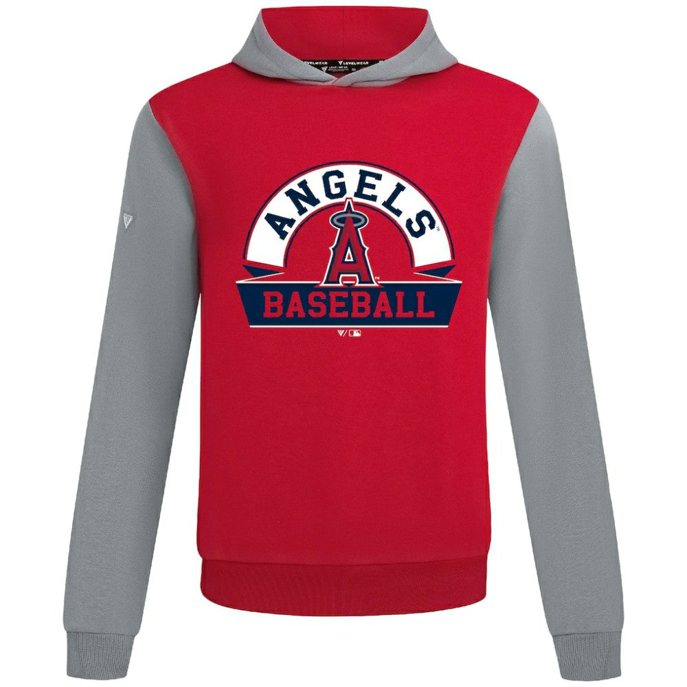 Los Angeles Angels Levelwear Throwback Ultimate Banner Arch Hoodie - Red Hoodies
