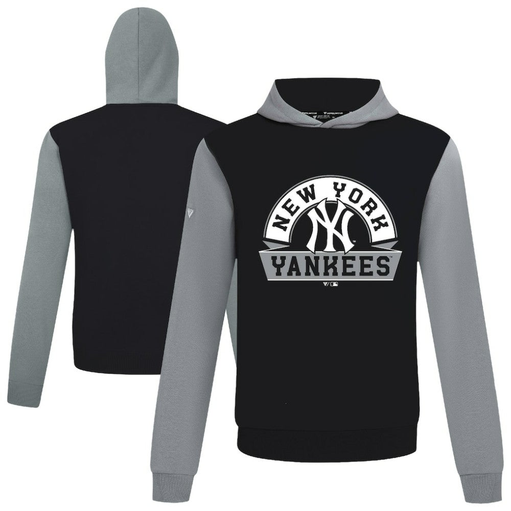 New York Yankees Levelwear Throwback Ultimate Banner Arch Hoodie - Black Hoodies
