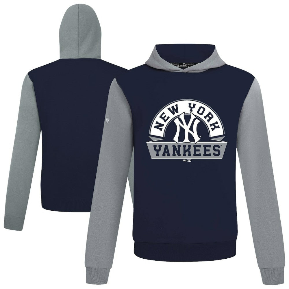 New York Yankees Levelwear Throwback Ultimate Banner Arch Hoodie - Navy Hoodies