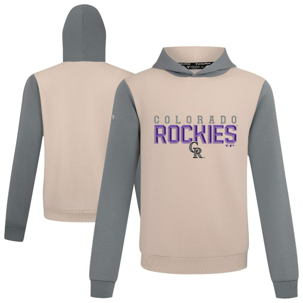 Colorado Rockies Levelwear Throwback Carve Ultimate Hoodie - Sand Hoodies