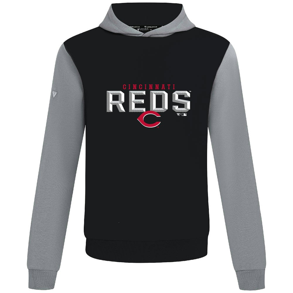 Cincinnati Reds Levelwear Throwback Carve Ultimate Hoodie - Black Hoodies