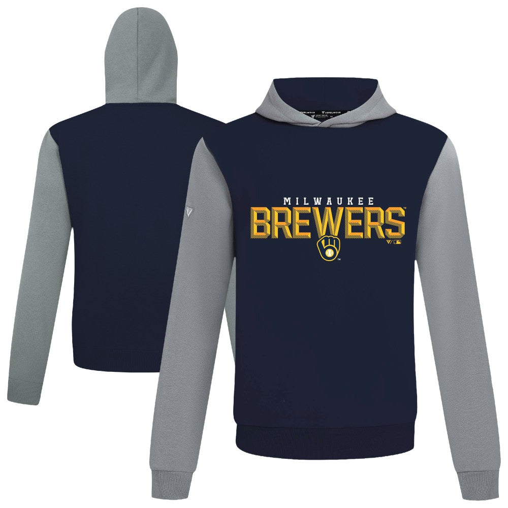 Milwaukee Brewers Levelwear Throwback Carve Ultimate Hoodie - Navy Hoodies