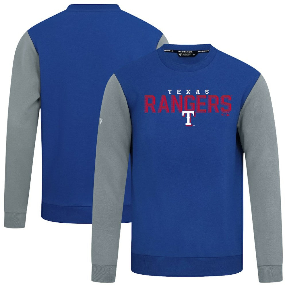 Texas Rangers Levelwear Throwback Ultimate Carve Sweatshirt - Royal Sweatshirts