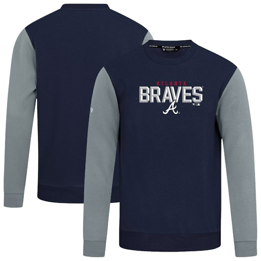 Atlanta Braves Levelwear Throwback Ultimate Carve Sweatshirt - Navy Sweatshirts