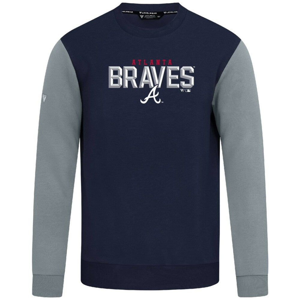 Atlanta Braves Levelwear Throwback Ultimate Carve Sweatshirt - Navy Sweatshirts